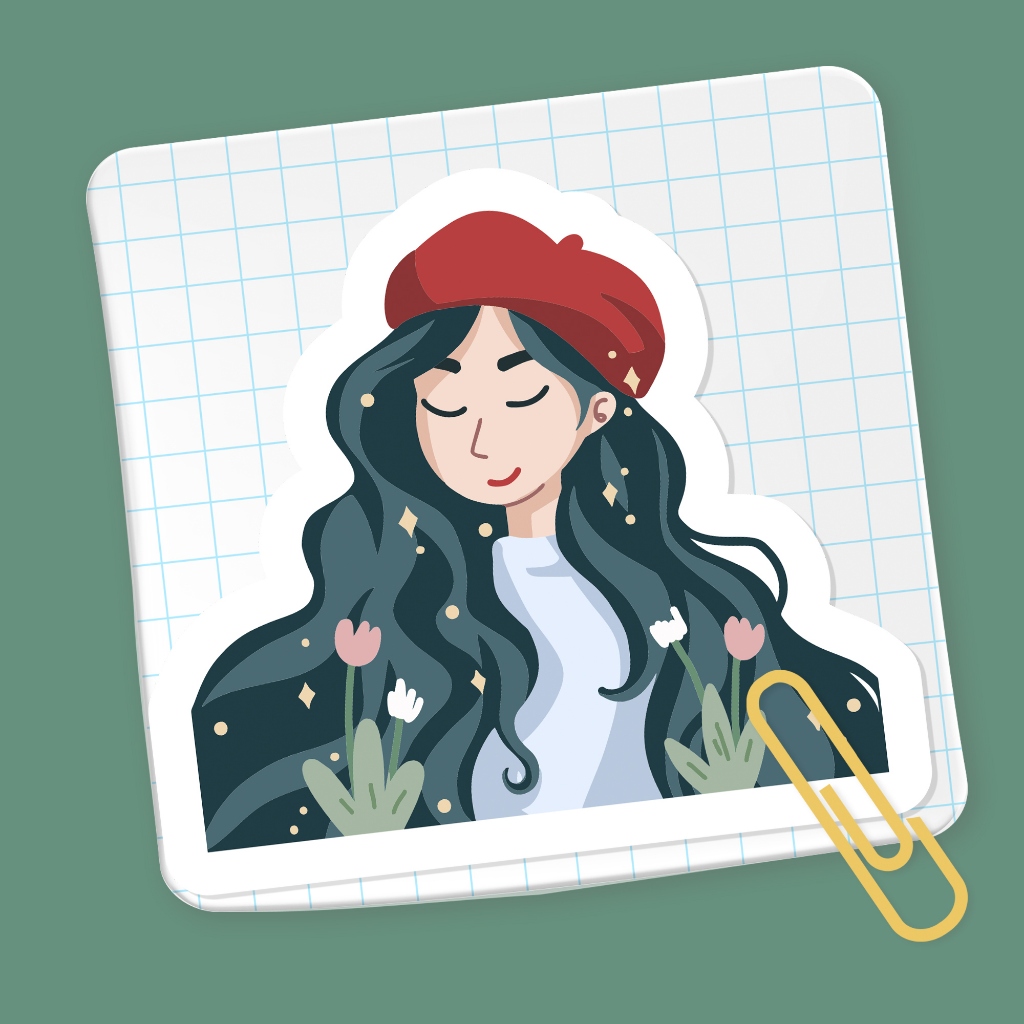 Sticker Lucu Seri Cute Girl