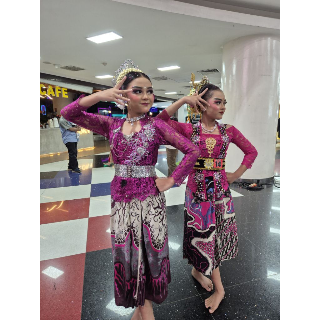 Baju Jaipong Magenta ungu silver