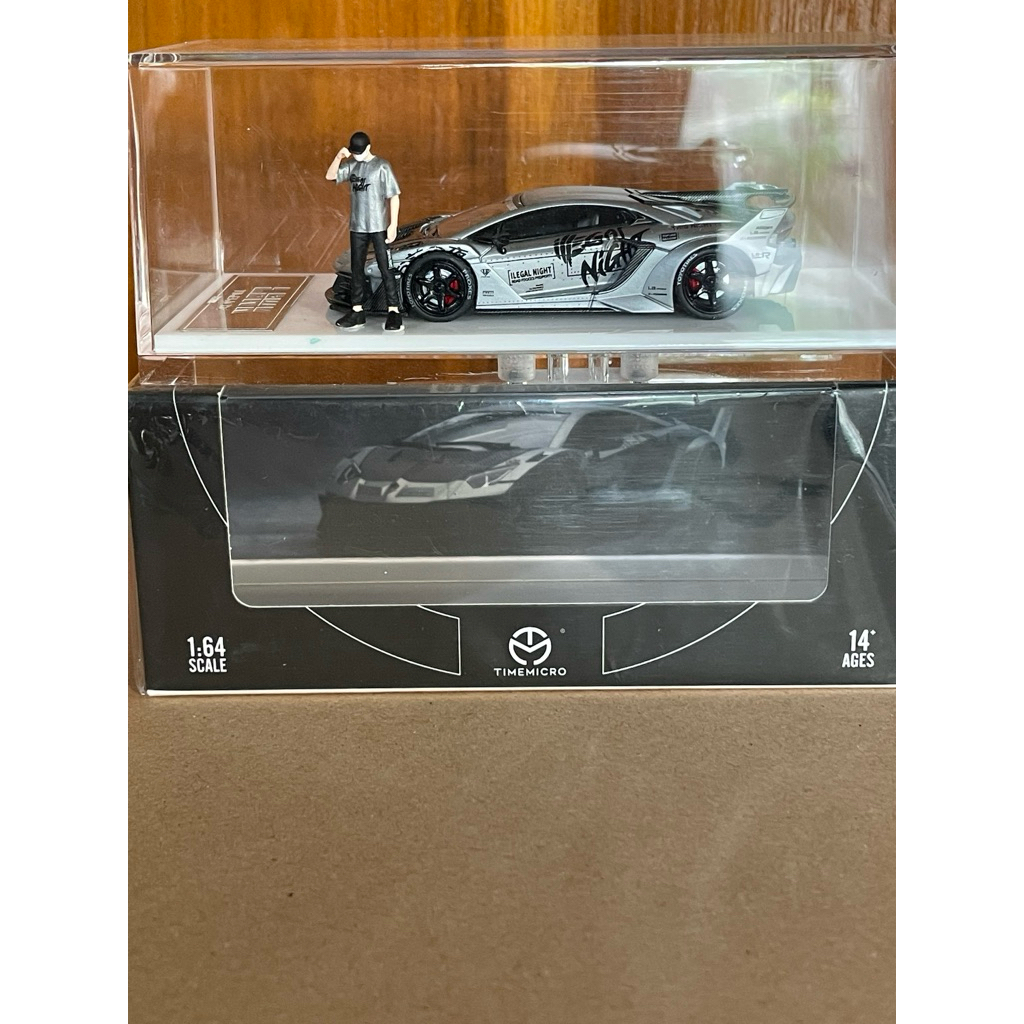 Time Micro Lamborghini Aventador LBWK Ilegal Night with Figure (UNSEAL)
