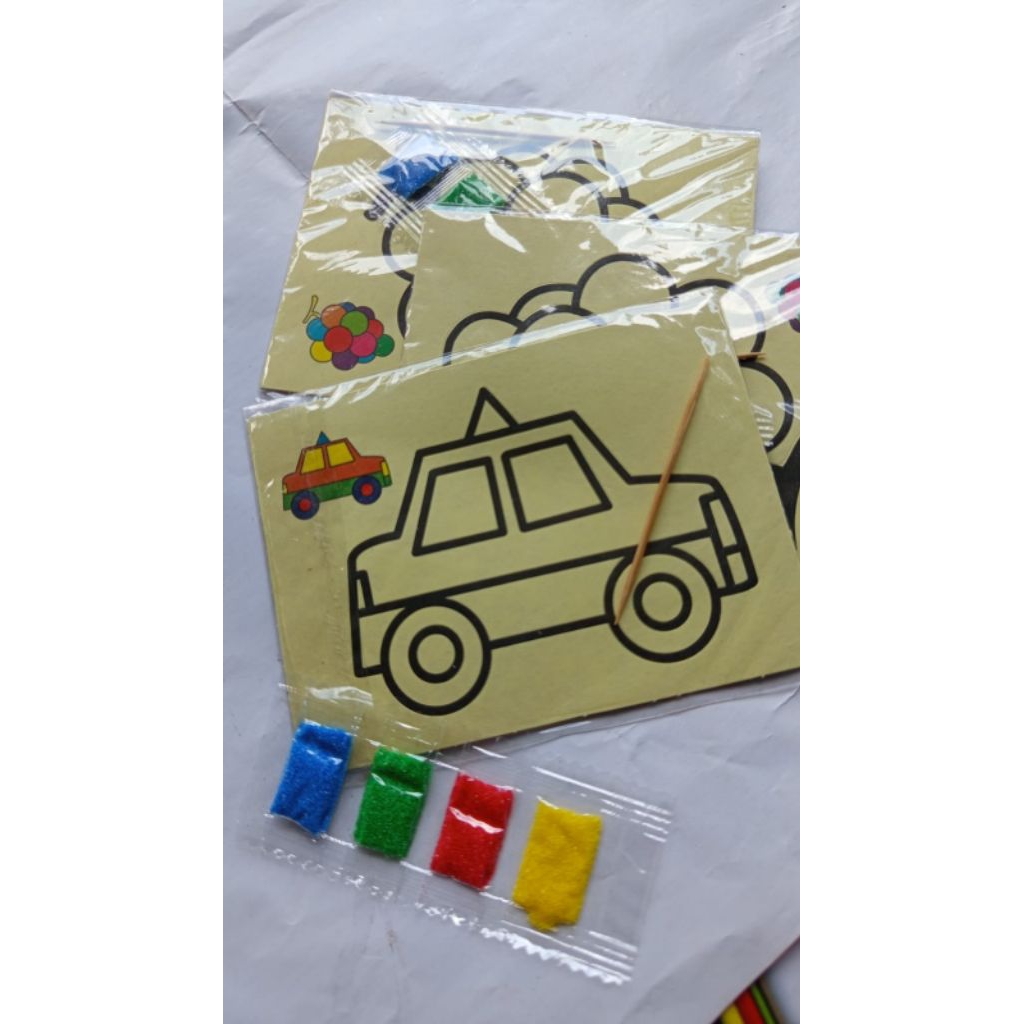kertas mewarnai pasir anak