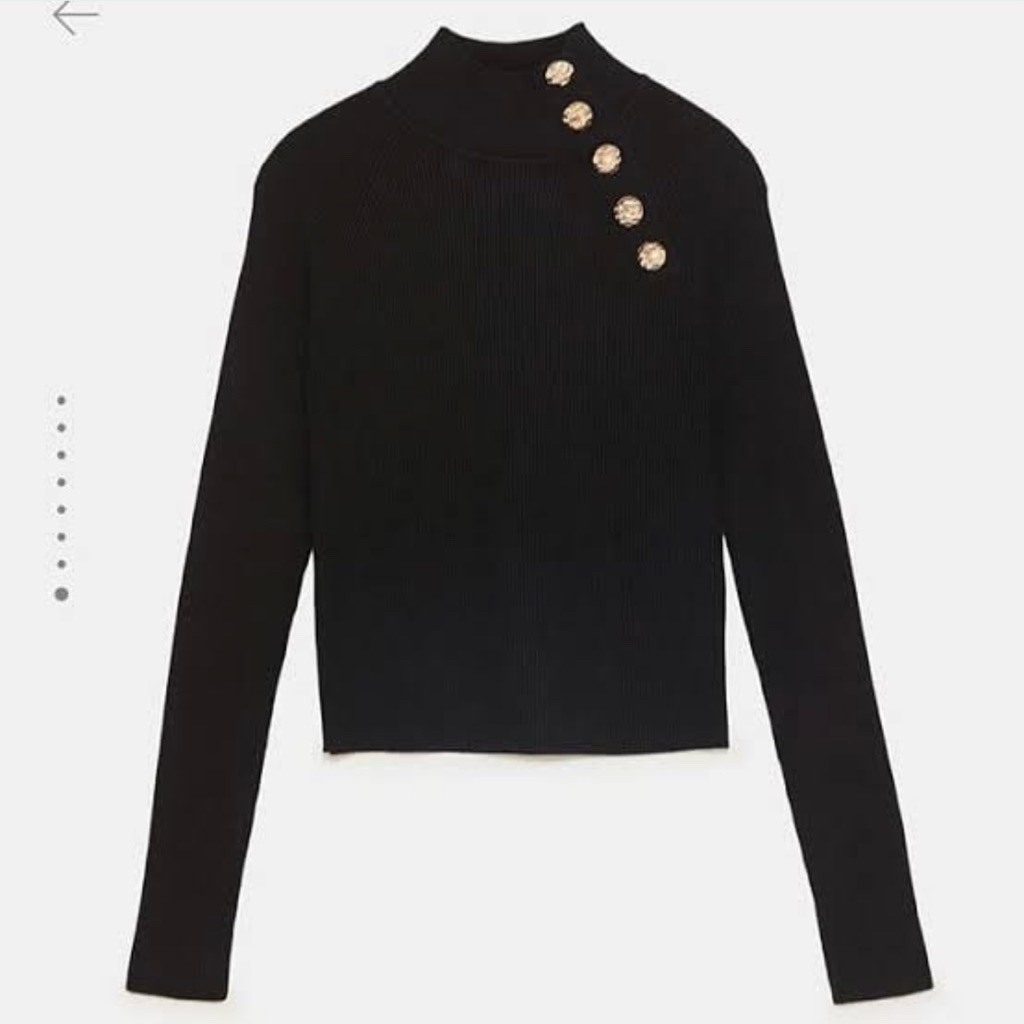zara knit button