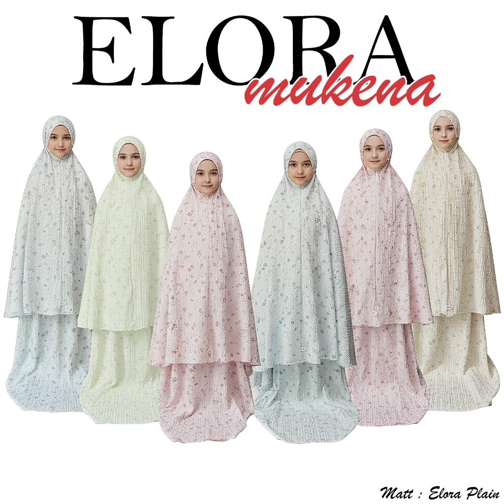 Bopin Mukena Anak Perempuan 2in1 Resleting Mukenah Tanggung Remaja Warna Pastel Motif