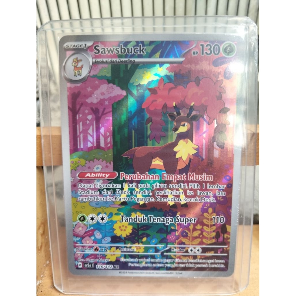 kartu pokemon tcg Indonesia sawsbuck ar sv5s 146/142