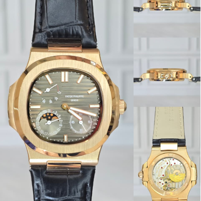 PATEK PHILIPPE NAUTILUS 5712 MANUAL WINDING AUTOMATIC MOVEMENT BLACK LIST GOLD