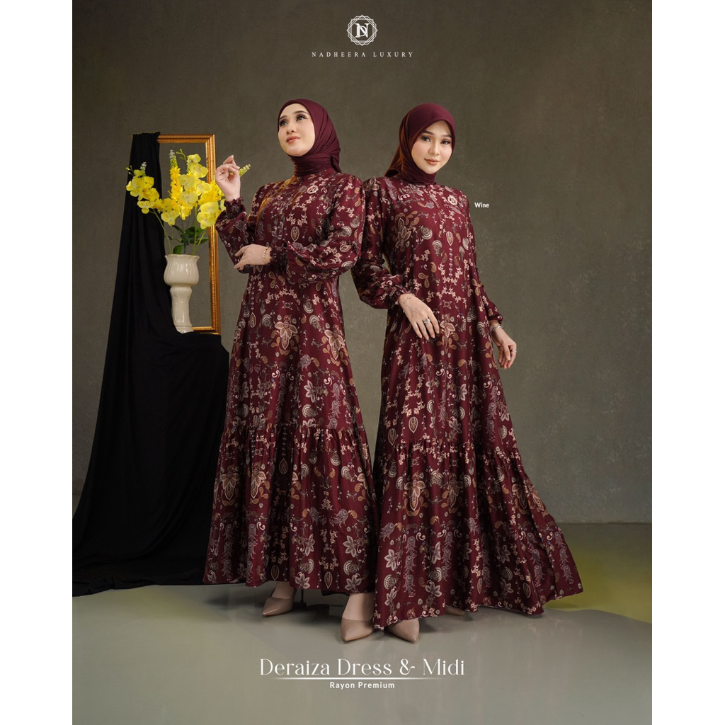 NADHEERA | DERAIZA SERIES BY NADHEERA LUXURY - DERAIZA DRESS & MIDI DRESS BAHAN RAYON PREMIUM - GAMI