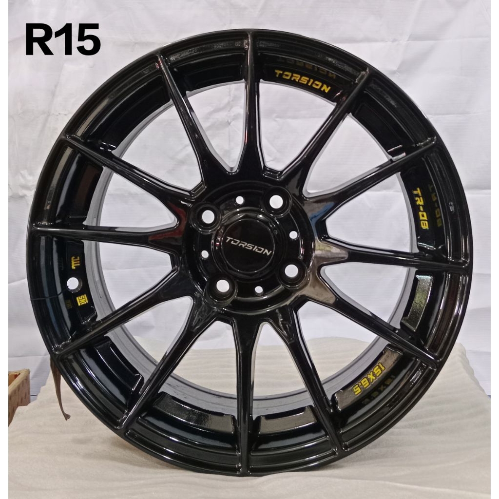 Torsion TR08 R15 PCD4x100 glossy eBlack. Lebar 6.5 ET 41