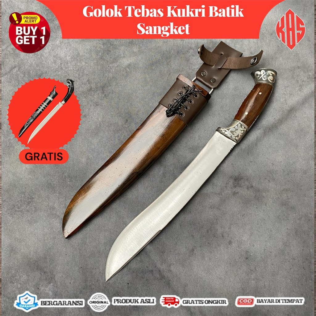 GoIok Serbaguna Kukri Sangket Baja Per 100% Asli