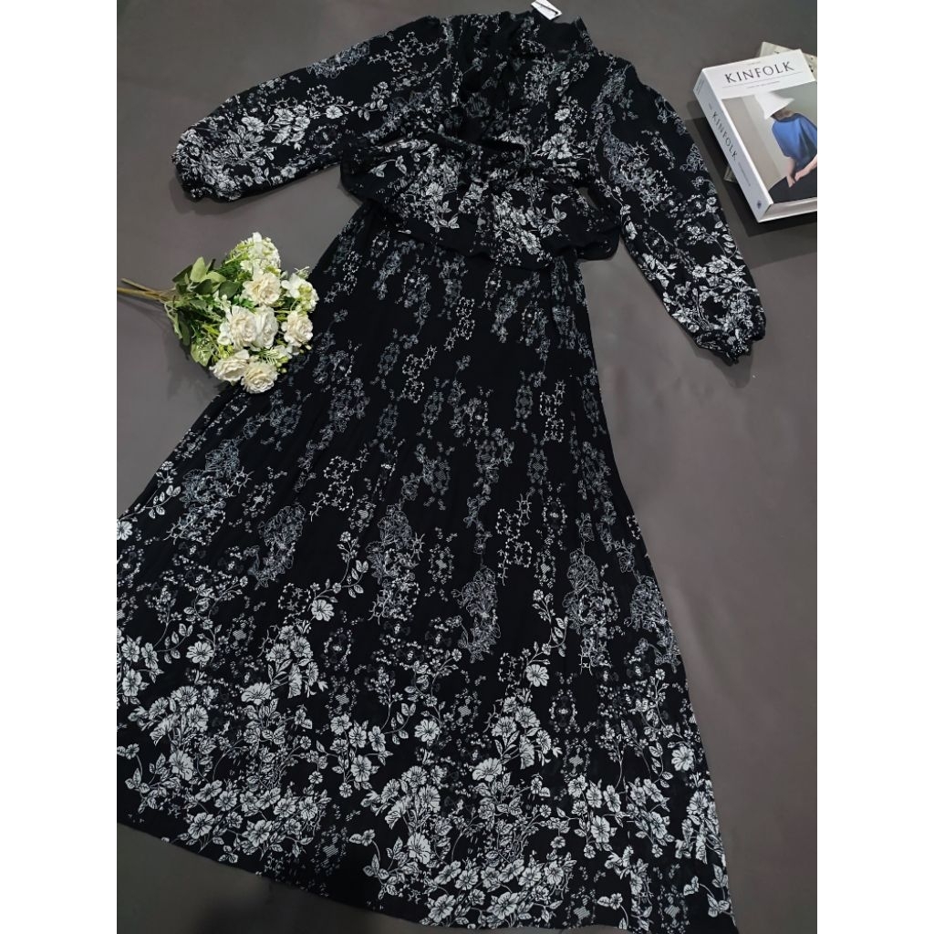 GAMIS CERUTY PLISKET/GAMIS REMAJA HITAM/GAMIS MOTIF REMAJA