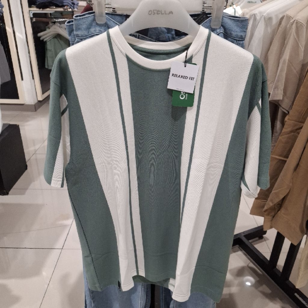 Osella Baju Kaos Tshirt Stripe Pria Dewasa Original