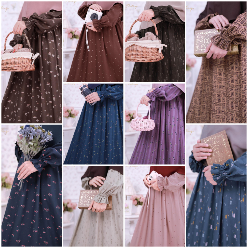 10. Ditsy Nightgown Desember Gamis Muslimah Tasikmalaya
