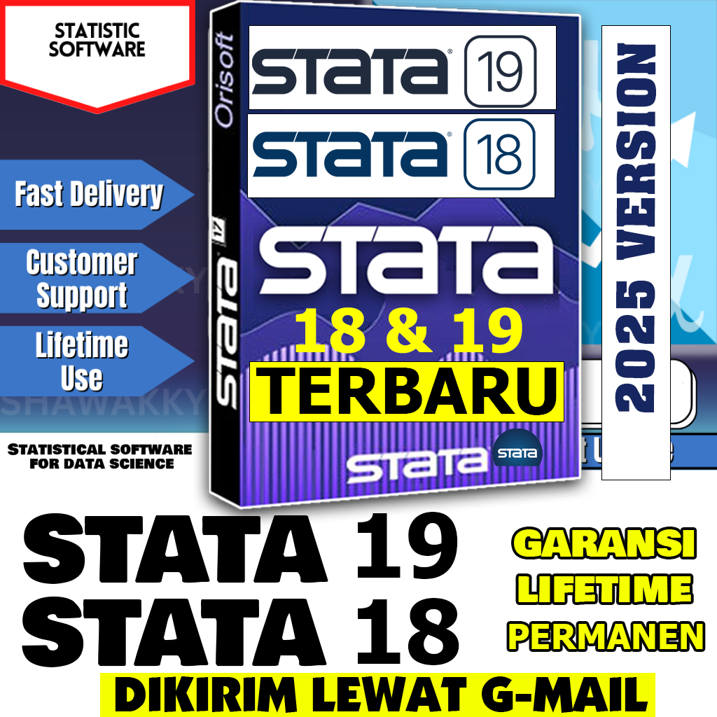 STATA 19 / STATA 18 / STATA 17 / STATA 16 / STATA 15 / STATA 14 Full Version Terbaru lifetime Bergar