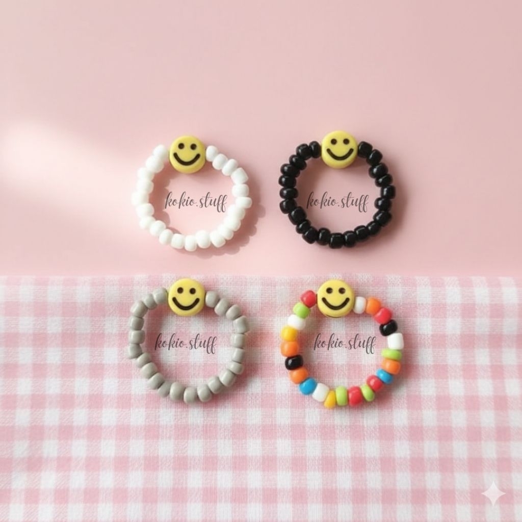 KOKIO - Cincin Manik "Smile" | Manik Beads | Beads Korean Aesthetic