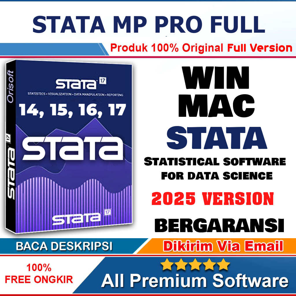 Stata statistik / stata 17 16 15 14 Full Version Lifetime Bergaransi