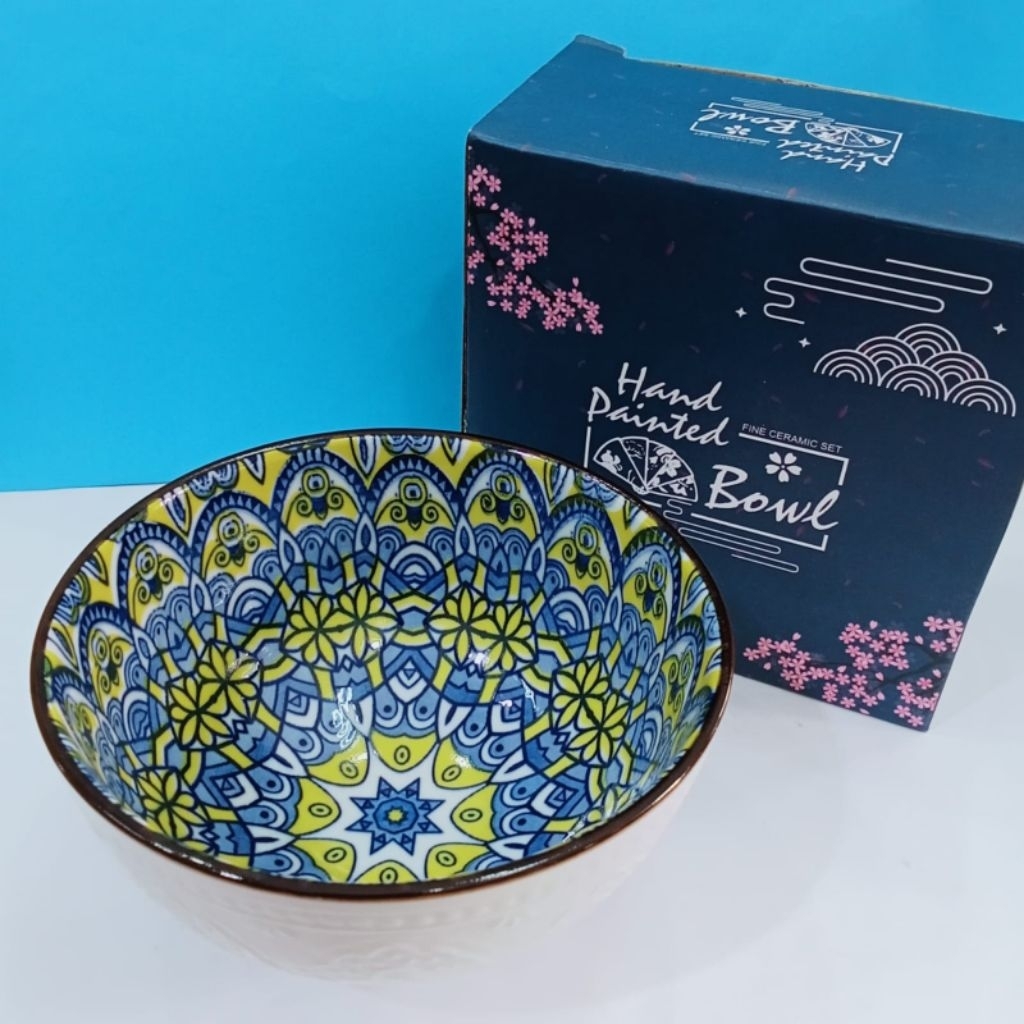 MANGKOK KERAMIK MOTIF SAKURA JEPANG 1PCS INCLUDE BOX CANTIK