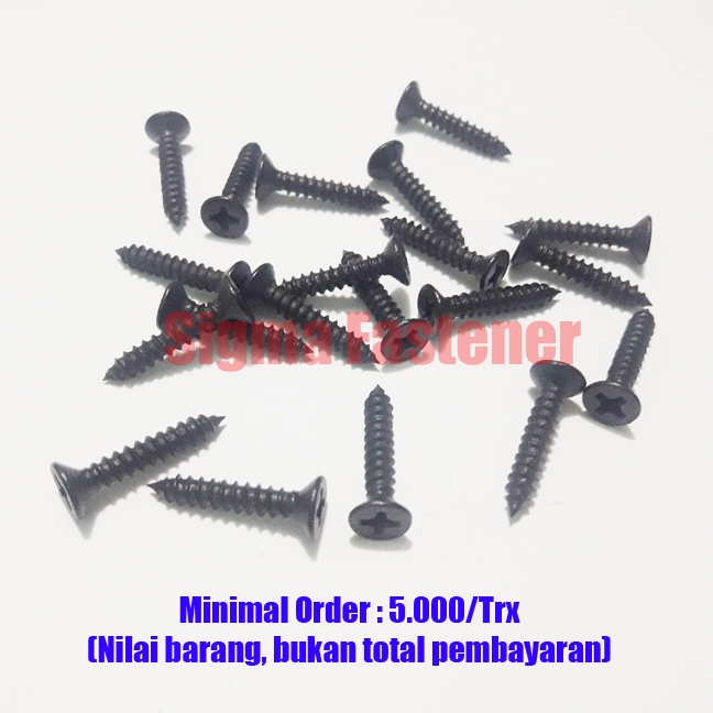 Sekrup FH+ Hitam 4x5/8"