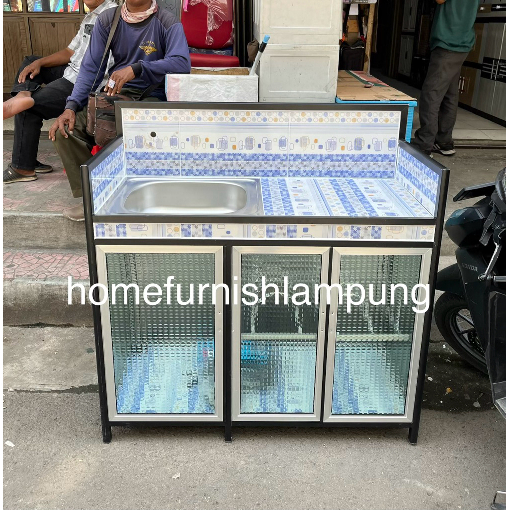 Rak Kompor + Wastafel 3 Pntu Alumunium Keramik dan kaca homefurnishlampung