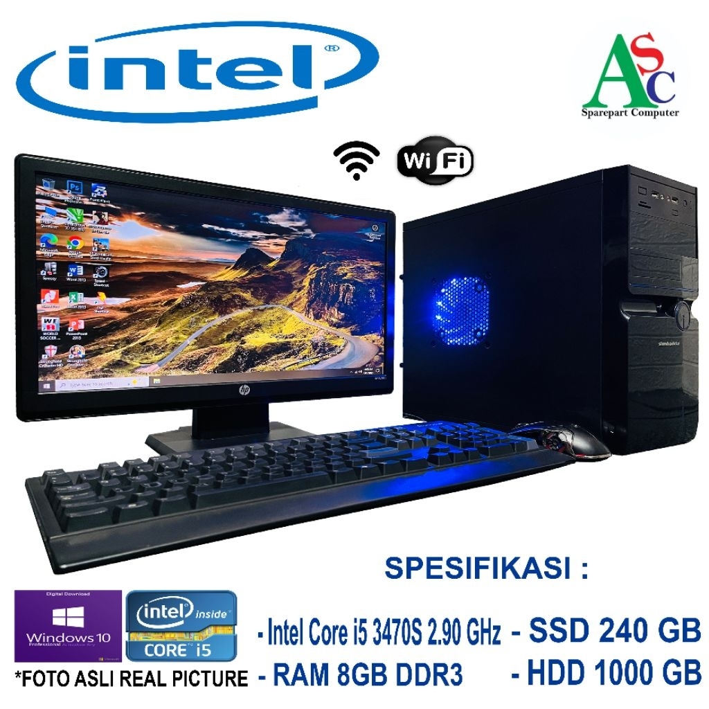 Komputer Set CPU Core i5 Ram 8Gb SSD 240GB HDD 1TB