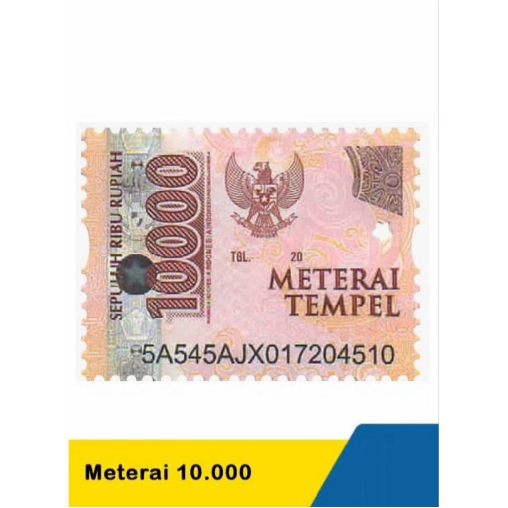 meterai 10000 Kualitas Grade C sepuluh ribu materai 10.000