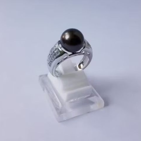 Cincin Mutiara Lombok Hitam/Mutiara Laut Hitam