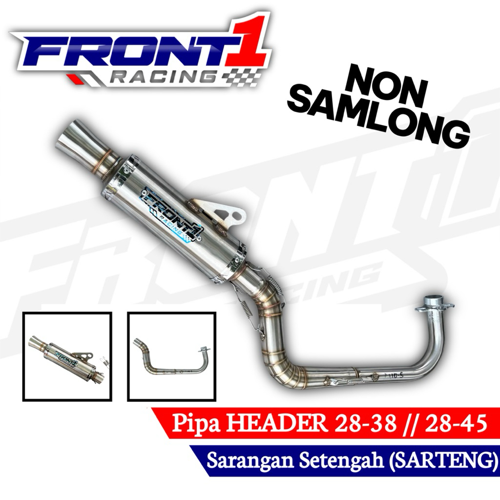 Knalpot Non Samlong FRONT1 Mio Sporty Smile Beat Karbu Esp Fi Deluxe Mio J M3