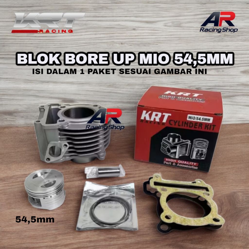 BLOK SEHER BORING PAKET BOREUP KRT YAMAHA MIO 54.5 ORIGINAL KRT RACING