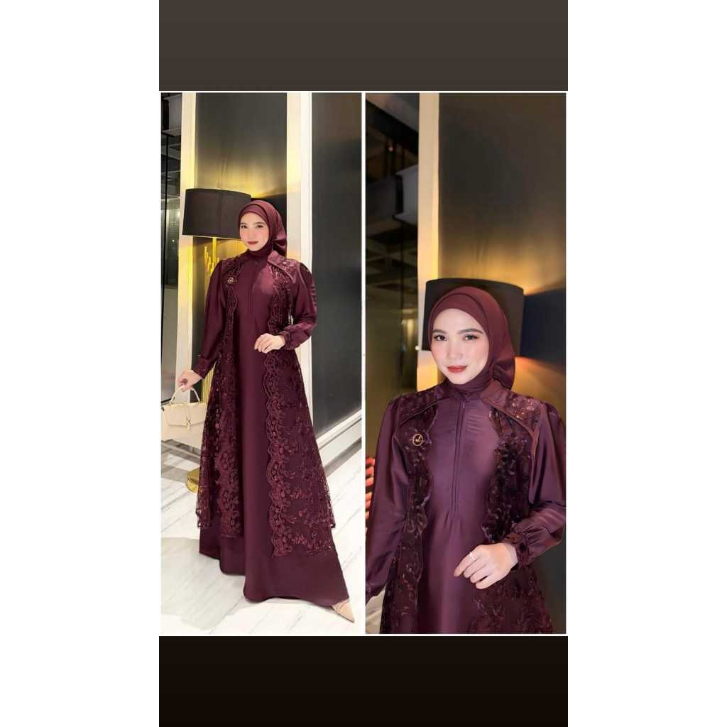 NEW COLLECTION Gamis Abaya Emerald Green Marbel Dress Matt Velvet Premium Mix Brukat