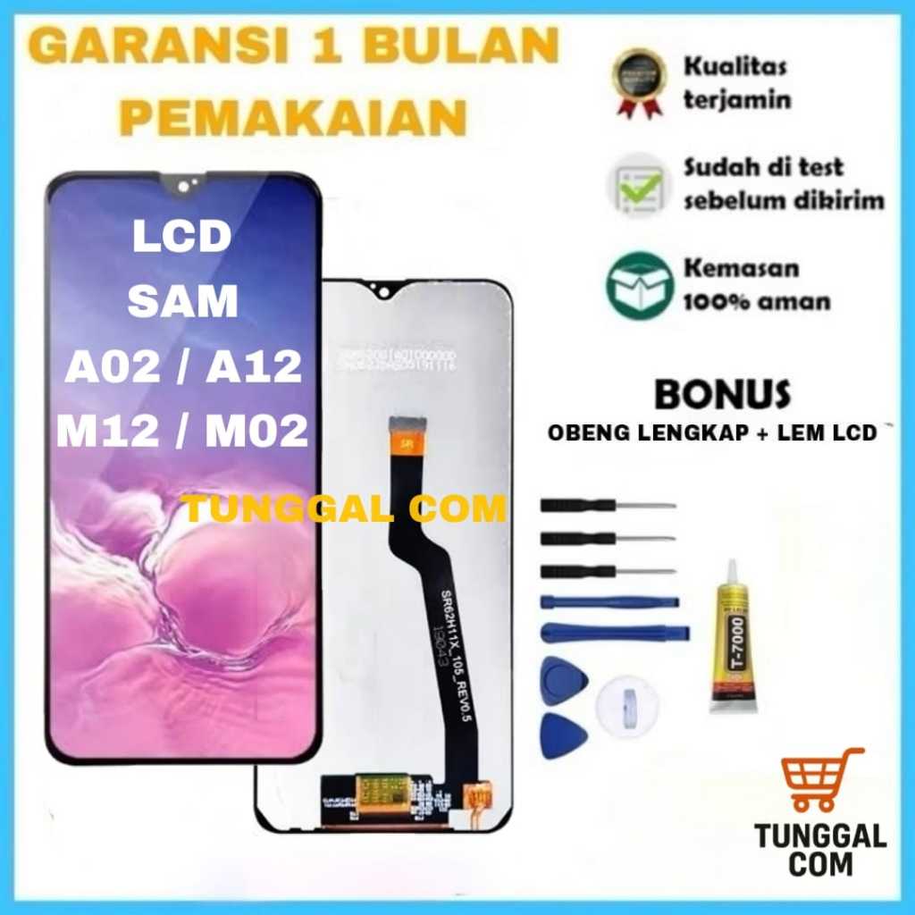 (LCD+LEM+OBENG) LCD SAMSUNG GALAXY A02 / A12 / M12 / M02 FULLSET ORI