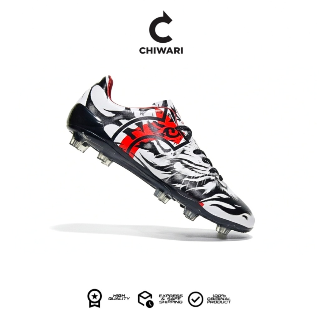 CHIWARI - Sepatu Bola Lodaya White Black Sepak Bola Olahraga Original