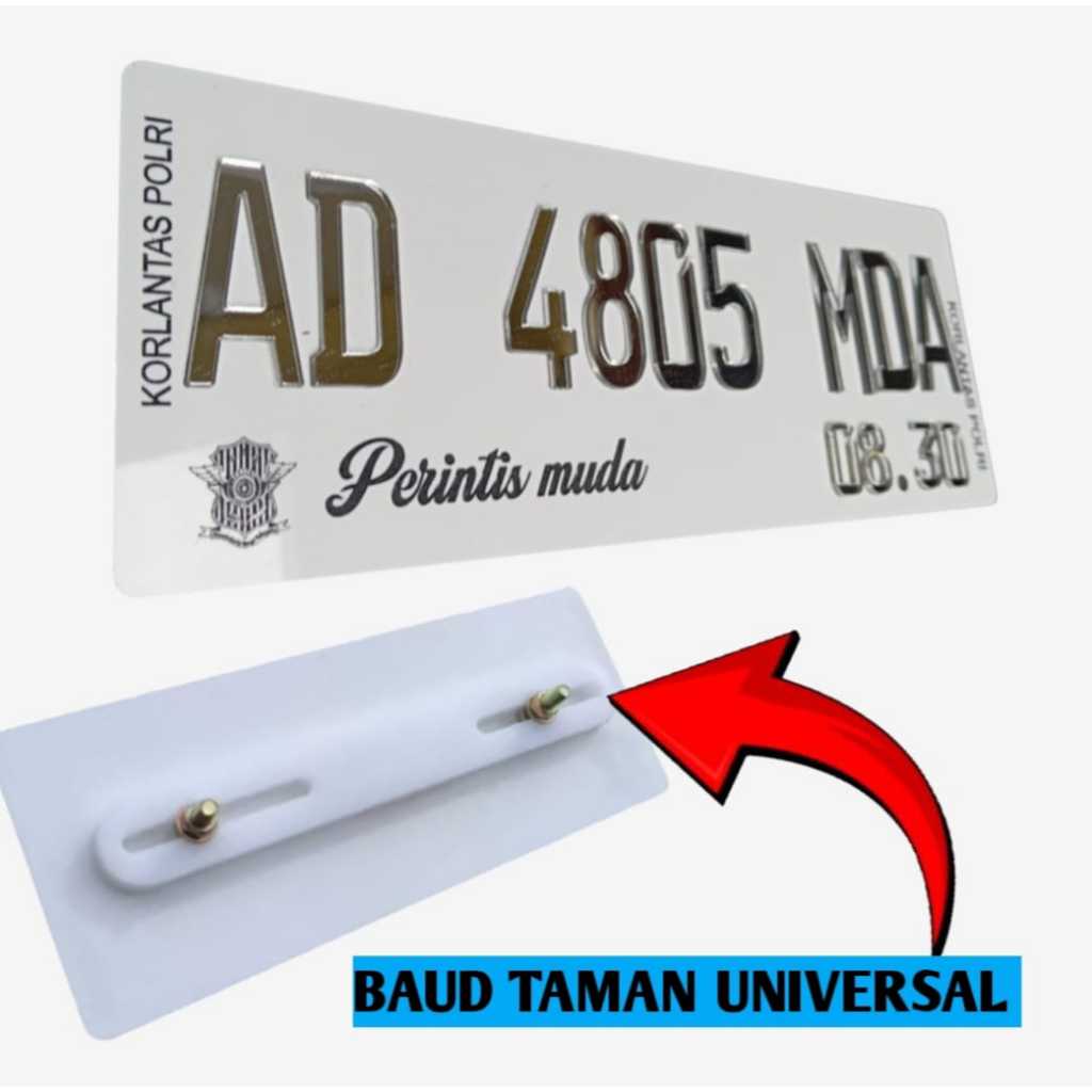 Plat Motor Akrilik Variasi Timbul Crom Gratis Reques Nama