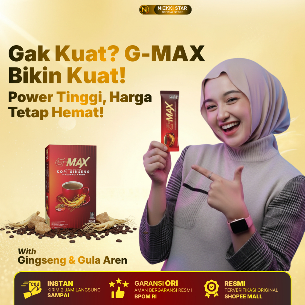 G-Max Kopi Ginseng Rasa Gula Aren - Kopi G-Max Original