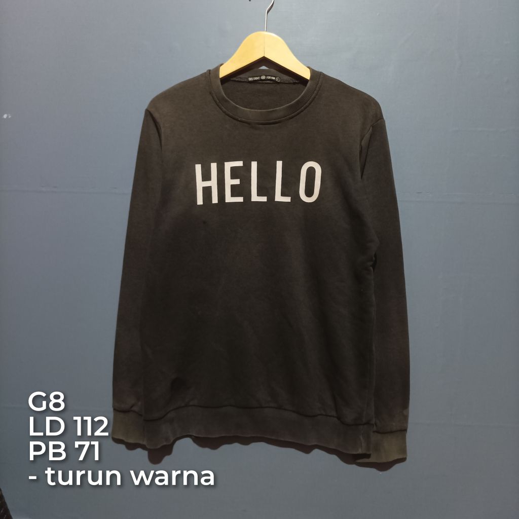 sweater crewneck warna hitam minus | second bekas pakai