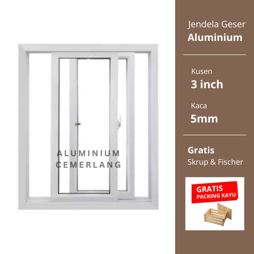 Jendela Geser Aluminium - Jendela Aluminium Minimalis Ukuran 120x110 120x120 120x130 120x140 120x150