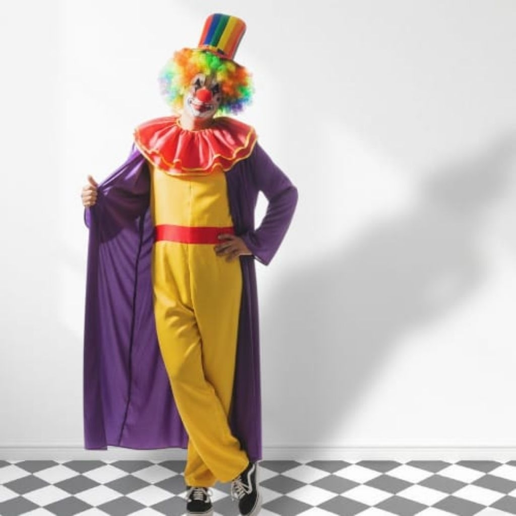 kostum badut sulap/kostum badut karnaval/kostum badut ulang tahun