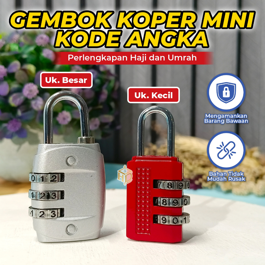 AL Haddam - Gembok Angka Multifungsi / Gembok Kode Tas Koper Travel Haji UmrohAL Haddam - Gembok Ang