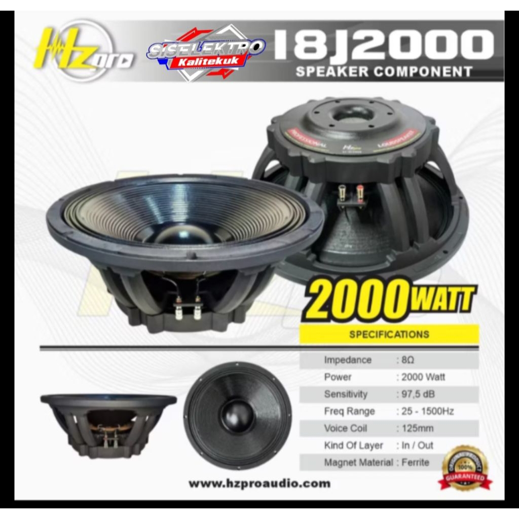 Speaker 18 inch hz pro 18j2000 HZ PRO 18J2000