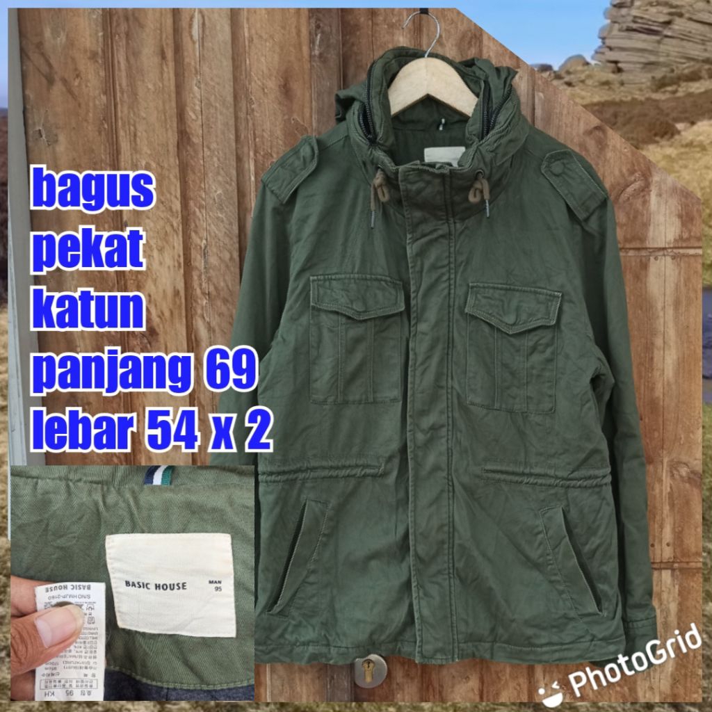 jaket parka army military green hijau m65 fashion basic house