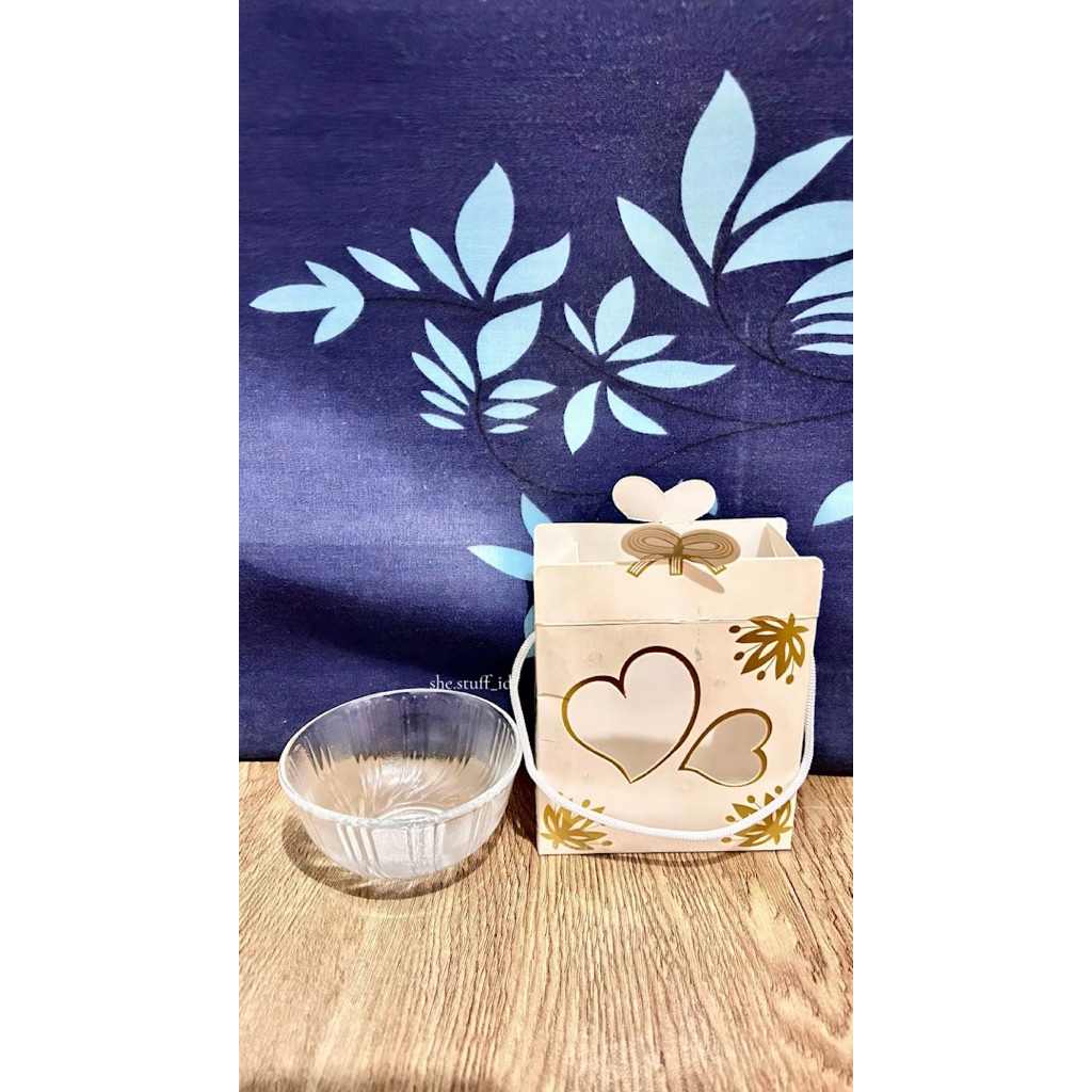 Souvenir Pernikahan Mangkok Kecil Kristal Bening / Mangkok Sambal (KARDUS SUDAH TERPASANG)
