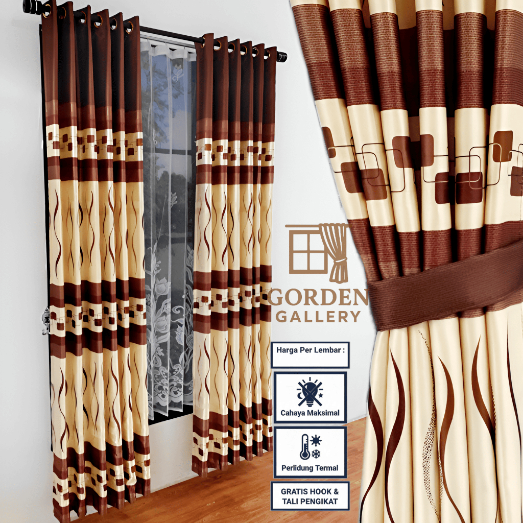 Gorden Jendela Panjang Pendek Aesthentic Kamar Tidur Minimalis Blackout Import