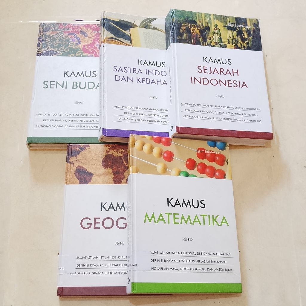 ORIGINAL KAMUS SEJARAH INDONESIA, SASTRA INDONESIA, MATEMATIKA, GEOGRAFI, BIOLOGI,SENI BUDAYA