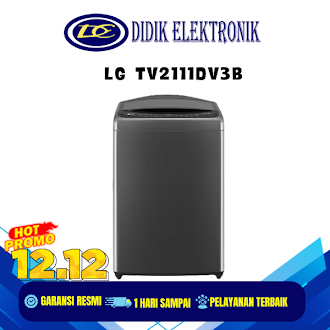 LG TV2111DV3B Mesin Cuci Top Loading 11 KG Inverter Direct 1 Tabung Turbo Drum