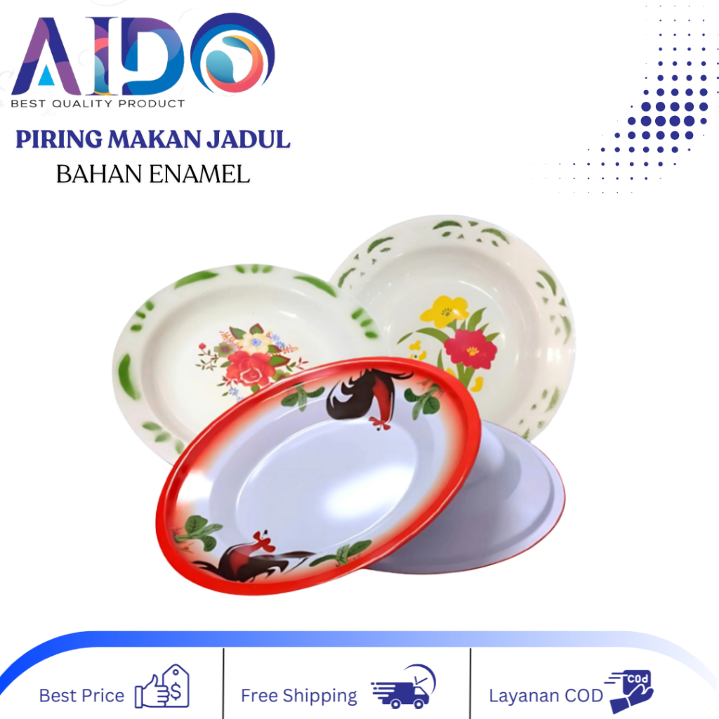 Piring Jadul / Enamel / Kaleng Ukuran 22cm / Piring Enamel / Piring Jadul Piring Seng Jadul 22cm