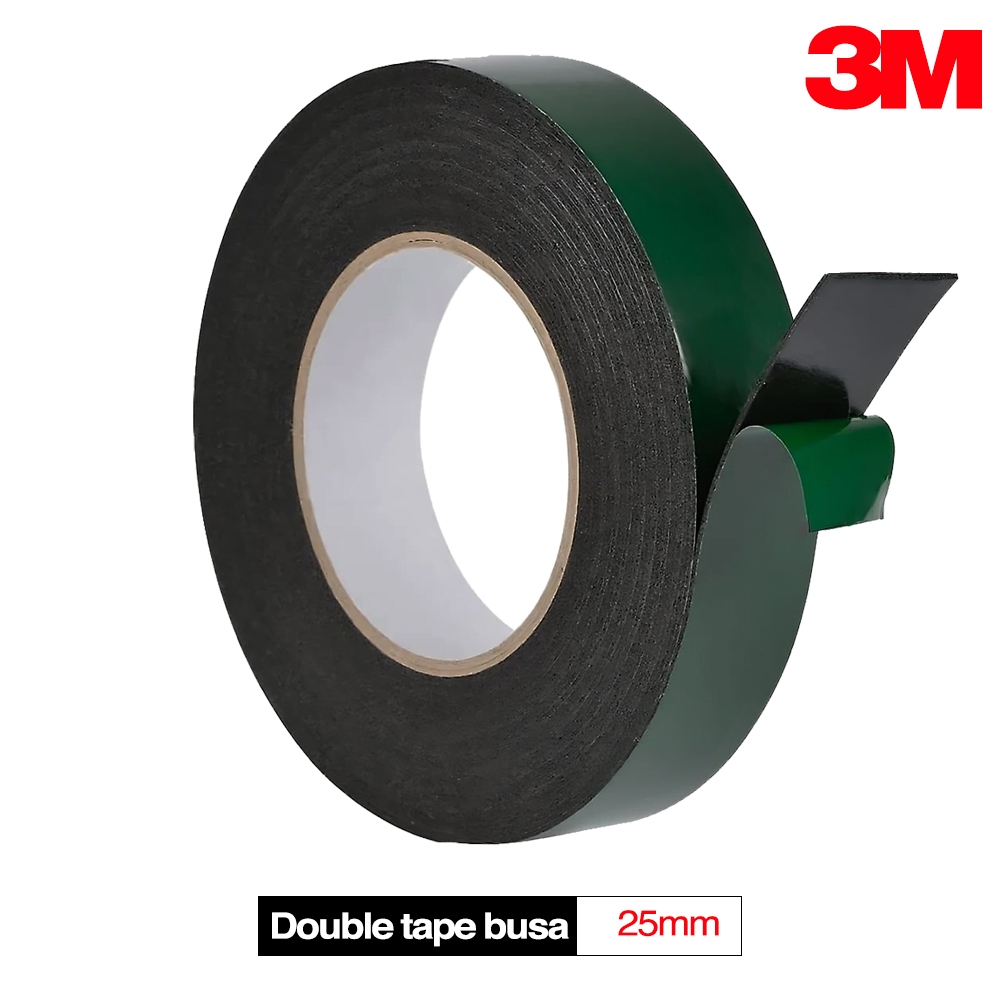 Double Tape Busa Tipis Hitam 2.5cm