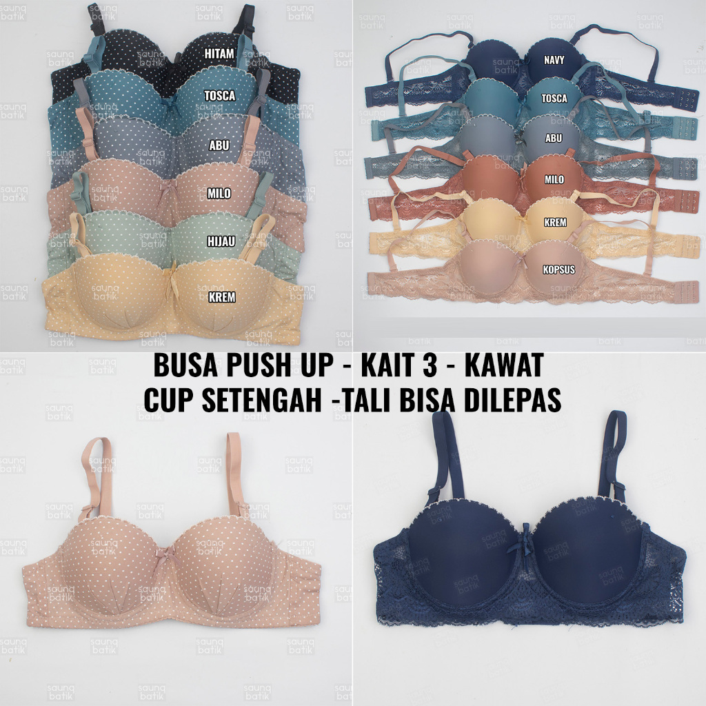 BH BUSA KAWAT PUSH UP HALF CUP KIAT 3 BRA KAWAT CUP SETENGAH PUSH UP 235 383 699