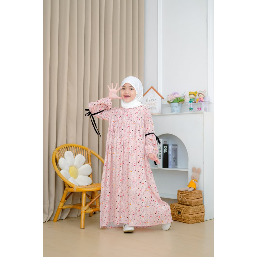 Homey Dress Anak Puspa Gamis Anak Motif Bunga