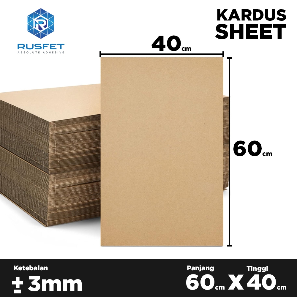 Kardus Sheet Lembaran / Kardus Polos Rusfet Tebal Berkualitas