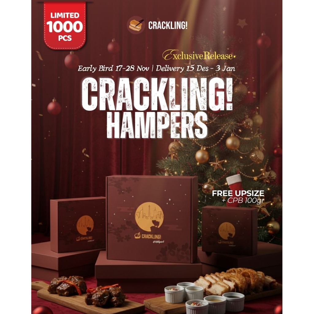 Paket 2 Christmas Hampers/hampers natal/bingkisan natal/Crispy pork belly/Ribs cut by Crackling