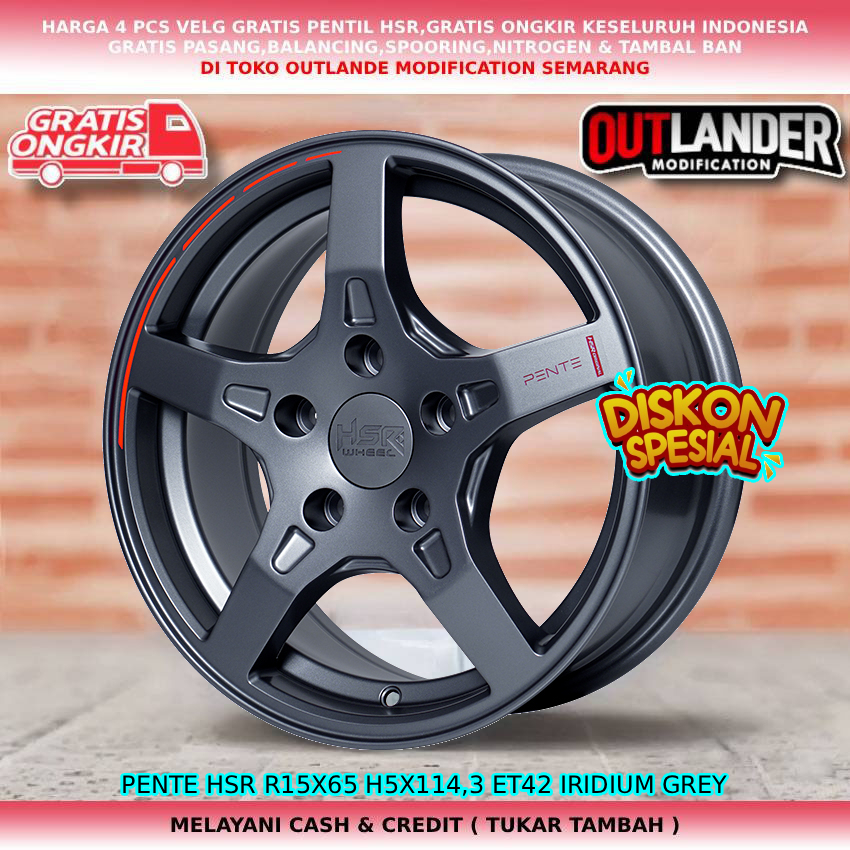 Velg racing ring15 untuk mobil Escape| BRV| Civic| CRZ| NSX| Stream| dll velg hsr pente R15