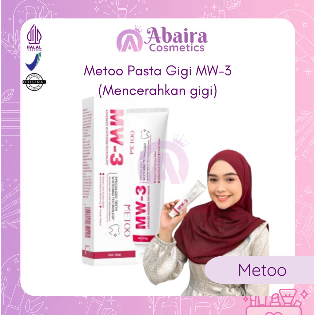 Metoo - Pasta Gigi Metoo MW-3 100gr original resmi pusat odol gigi pemutih memutihkan menyegarkan na