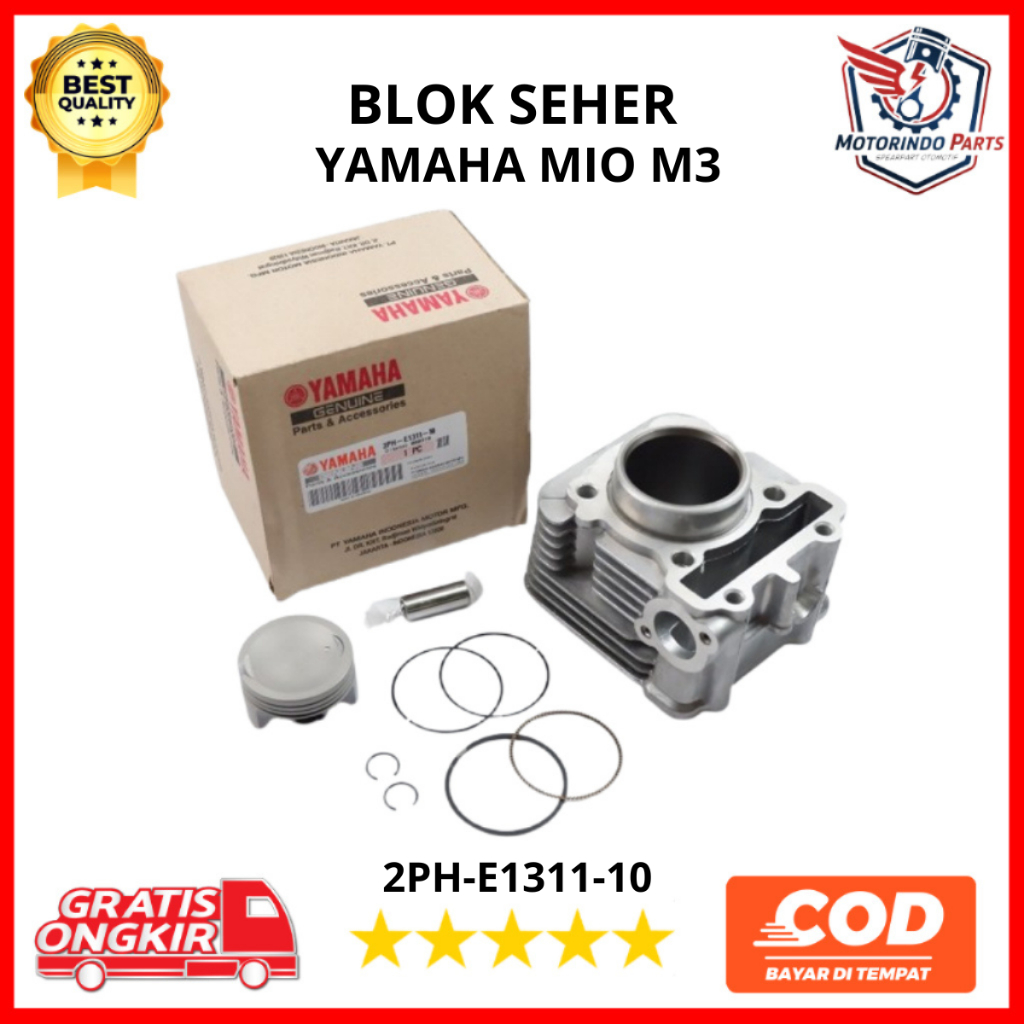 BLOK SEHER 1 SET MOTOR YAMAHA MIO M3 ORIGINAL KODE PART 2PH-E1311-10 CYLINDER KIT PISTON SET MIO M3