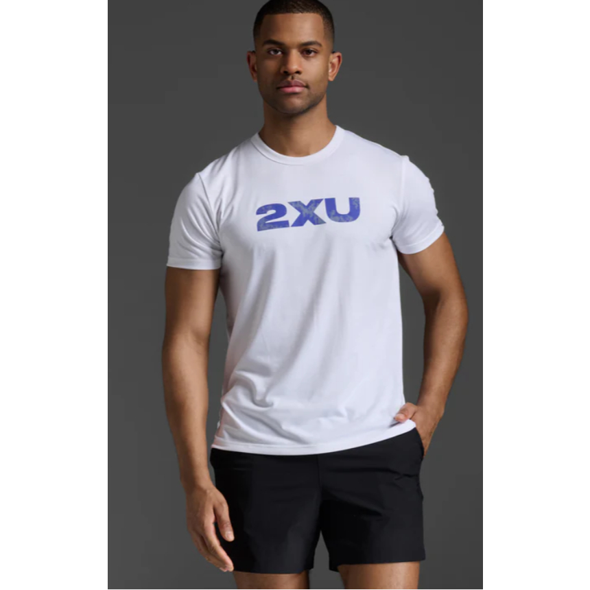 KAOS 2XU MEN S L CONTENDER TEE MR6981A WHT/SCA ORIGINAL BNWT